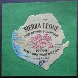 Sierra Leone 1964 New York Worlds Fair 6d Lion Map Unmounted Mint NM SG288 stamp