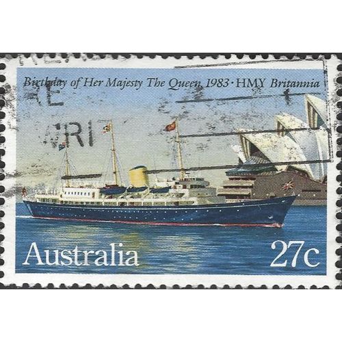AUSTRALIA, SHIP, HMY Britannia, blue 1983, 27c, #4