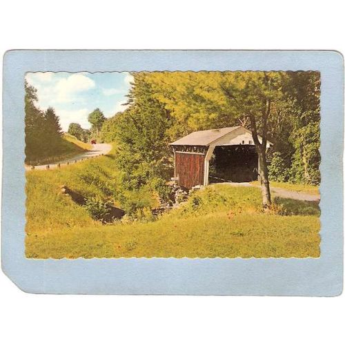 NH Drewsville Covered Bridge Postcard Smallest Covered Bridge In NH #19 in~332