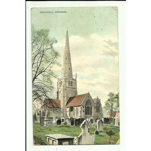 Warwickshire SOLIHULL Church Postcard by H. Munro