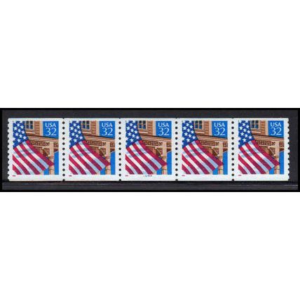 2913v 32c U.S. Flag Over Porch Very Fine MNH LGG PNC 45444/5 PA3494