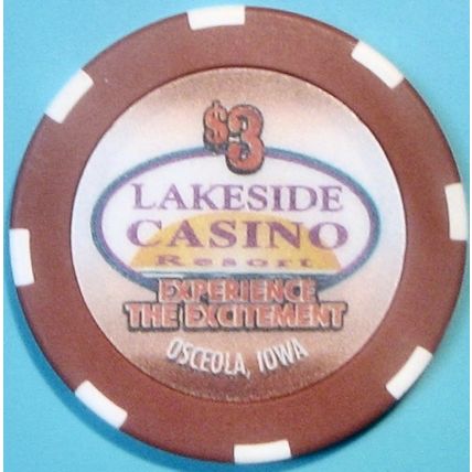 Lakeside. $5 Casino Chip. Osceola, IA. X01.