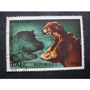 Chad 1 972 - Hippopotamus (Hippopotamus amphibius) - Used