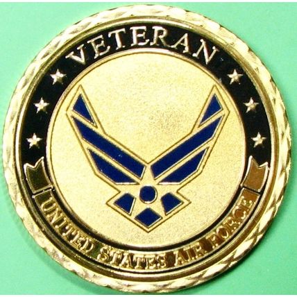 USAF Veteran. Challenge Coin. 1.50". 59b.