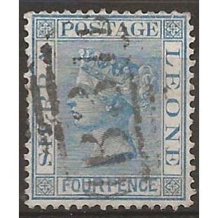 Sierra Leone 1876 SG26 4d Blue Wmk Crown CA Good/Fine Used ..