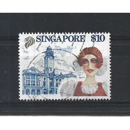 Singapore.SG636 $10 Ballet dancer and Victoria Memorial Hall.Fine Used.Jul25