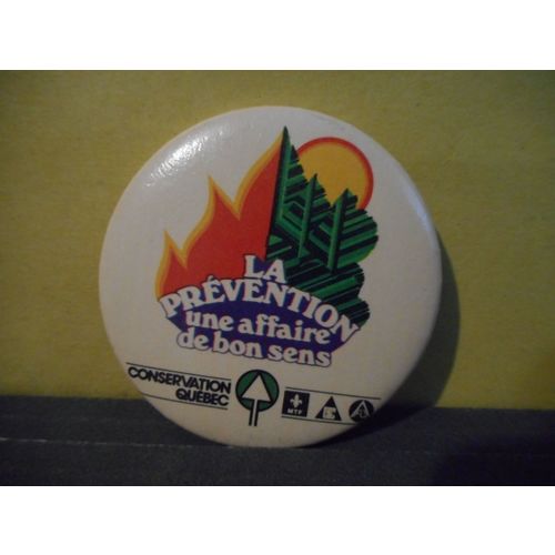 Quebec Canada Fire Prevention Pinback