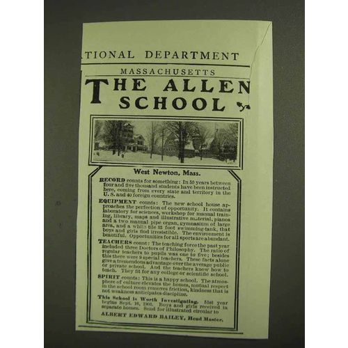 1903 The Allen School Ad - West Newton, Mass