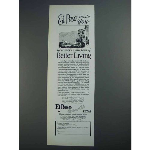 1927 El Paso Texas Ad - Better Living