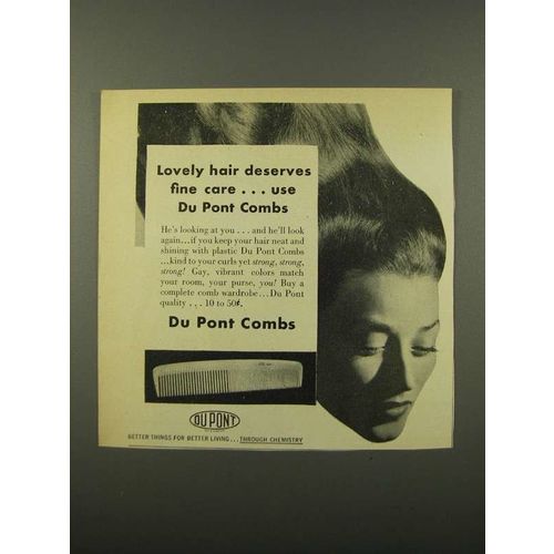 1947 Du Pont Combs Ad - Loevely Hair Deserves Fine Care