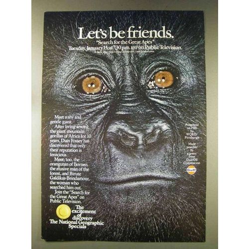 1976 Gulf Oil Search for the Great Apes Ad