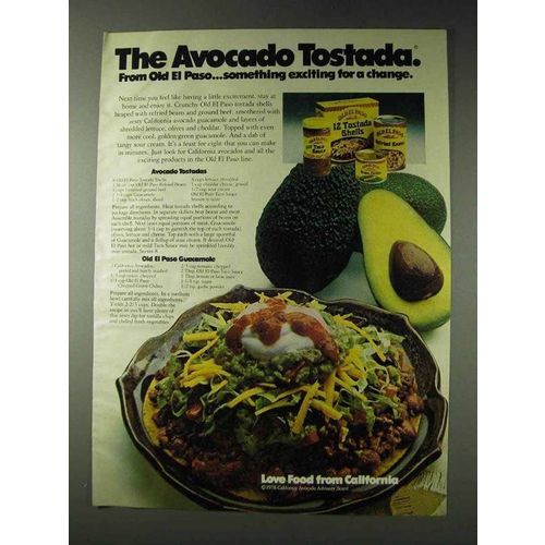 1978 Old El Paso and California Avocado Ad - Tostada