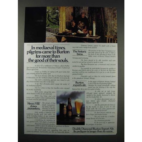 1980 Double Diamond Burton Export Ale Ad - Pilgrims