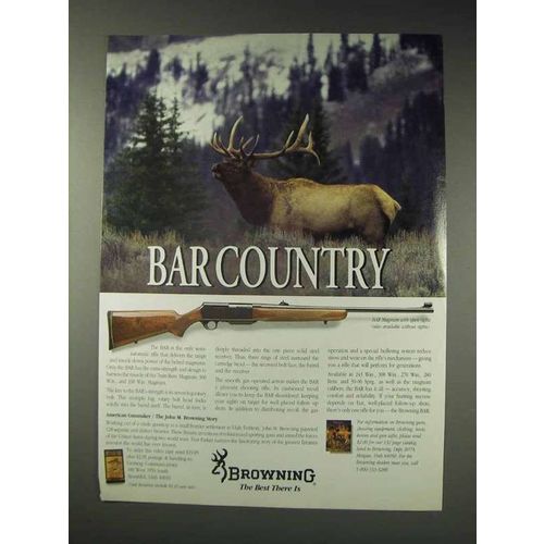 1991 Browning BAR Magnum Rifle Ad - BAR Country