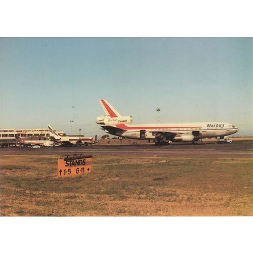 Wardair Douglas DC10 At Newcastle Airport Civil Aircraft Postcard (A20553)