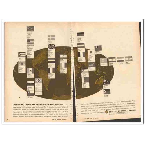 UNIVERSAL OIL PRODUCTS COMPANY 1959 petroleum progress vintage ad