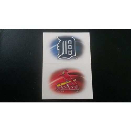 2015 Topps MLB Stickers # 142 & 165 Tigers & Cardinals Team Logos Mint (9)