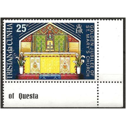 Tristan Da Cunha 1973 Golden Jubilee St Mary's Church SG176 Unmounted Mint . ..