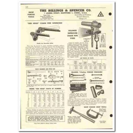 Billings Spencer Company 1959 vintage oil gas catalog chain pipe vise