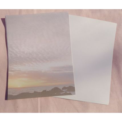 Sunset over Water Letterhead Paper Stationery 45 Pieces Printer Craft Notes 011