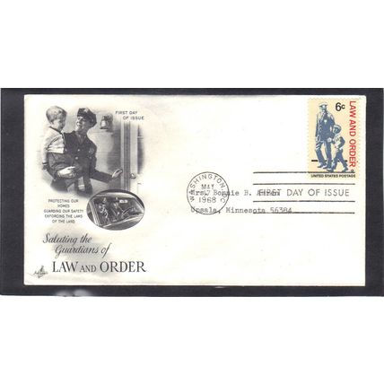 FDC Art Craft 1343 6c Law and Order (Cachet-Typed/A) CV40686
