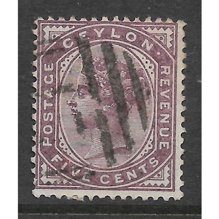 CEYLON 1886 5c DULL PURPLE SG 195 FINE USED