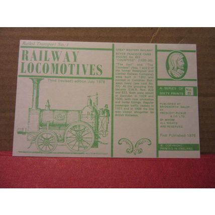 G.W.R., no 823 STEAM ENGINE collector postcard RAILWAY LOCOMOTIVES no 23 =