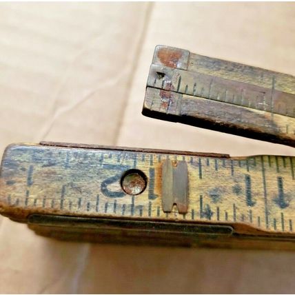 Lufkin Vintage 6 Foot Wood & Brass Extension Ruler #X46
