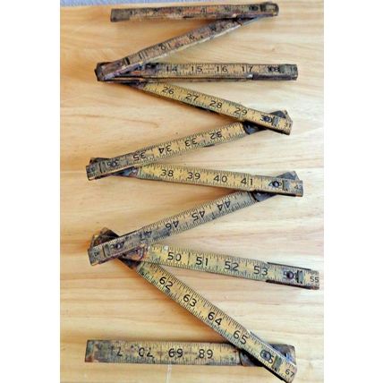 Lufkin Vintage 6 Foot Wood & Brass Extension Ruler #X46