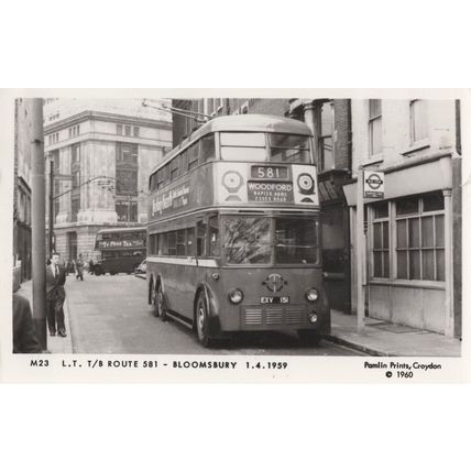 581 Woodford Green Bus At London Stop Route 581 Bloombury Postcard