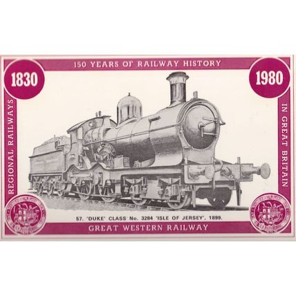 Great Western Railway Victrorian Duke Class Isle Of Jersey Train Postcard
