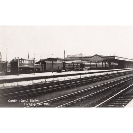 Cardiff Station in 1950 Vintage Real Photo Postcard