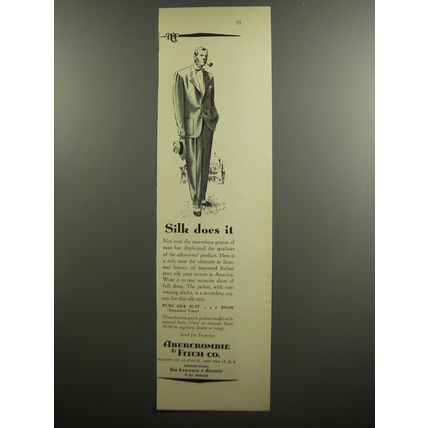 1952 Abercrombie & Fitch Pure Silk Suit Ad - Silk Does It