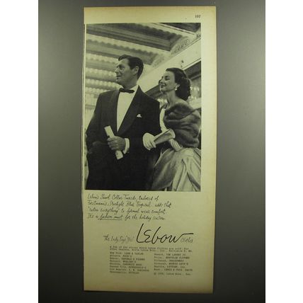 1952 Lebow Clothes Ad - Lebow's Shawl Collar Tuxedo