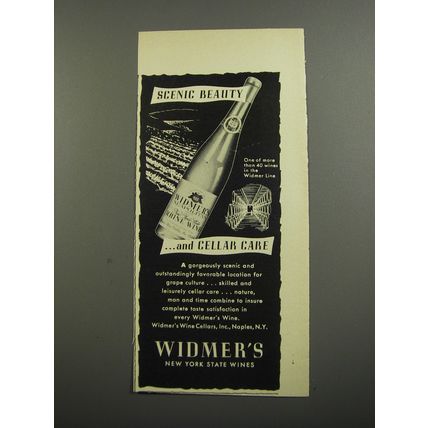 1952 Widmer's Rhine Wine Ad - Scenic Beauty .. and cellar care