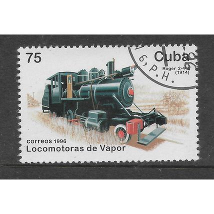 CUBA 1996 STEAM RAILWAY 1914 75c ROGERS LOCOMOTIVE SG4099 FINE USED#