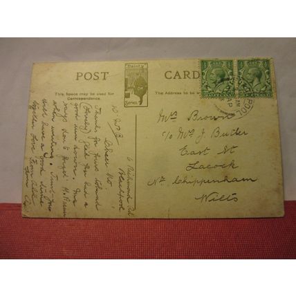 PLYMOUTH HOE, DEVON. antique used postcard dainty series 1923 pm #