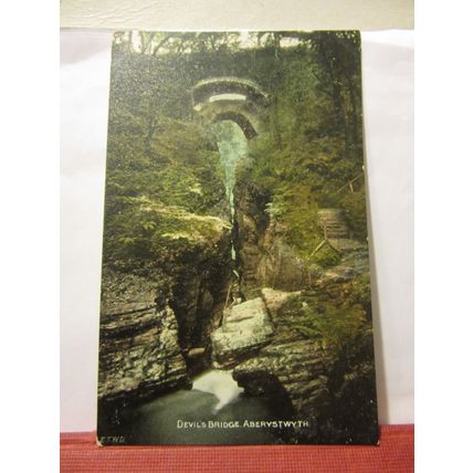 DEVIL'S BRIDGE, Aberystwyth unused antique postcard E T W Dennis /