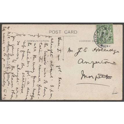 Meldon Hall, Morpeth, Northumberland, 1913 - Harrison RP Postcard