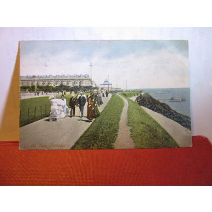 ON THE LEAS, FOLKESTONE,, KENT. used antique postcard. 1904 pm =