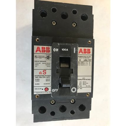 ABB CU7AL 75C,ABB ES,RS-9743,2POLE CIRCUIT BREAKER 100A,TE2060,TE3060,TE2150,SA