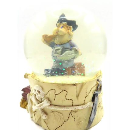 Pirate Smoking Snow Globe with Blue Coat 8.5 CM Treasure Chest Gift Shabby Chic