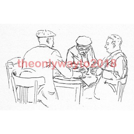 Cafe Scene (1), Catalan France, c1920, MODERN REPRODUCTION