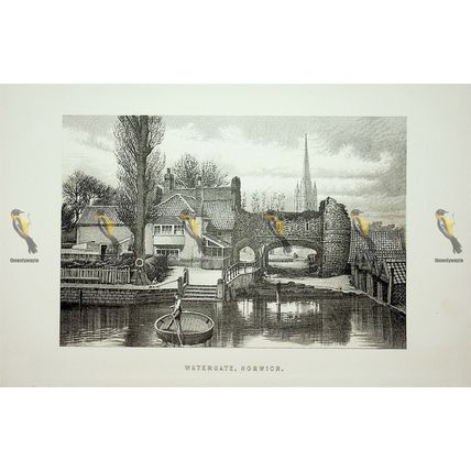Watergate, Norwich, Norfolk, England, Book Illustration (Print), 1895