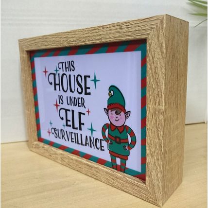 This House is Under Elf Surveillance Christmas LED Light up Box