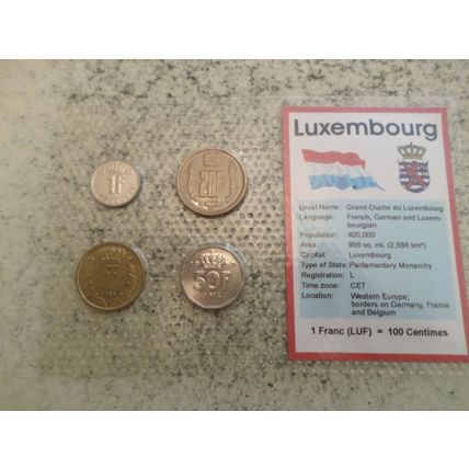 Luxembourg Pre Euro 4 Coin Set – 1, 5, 20, 50 franc