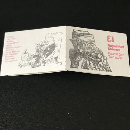 GB Print Error on Cover Feather in Cap FH23a £1 Punch No1 Stamp Booklet