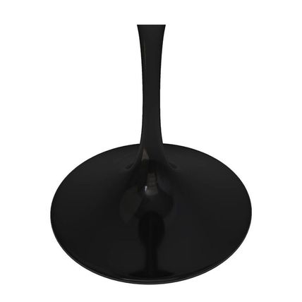 48" Tulip Style Dining Table Black Round Fiberglass Top - Cast Aluminum Base