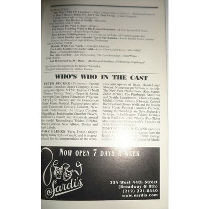 BAND IN BERLIN - PLAYBILL - OPENING NIGHT MARCH 7, 1999 Helen Hayes Theatre