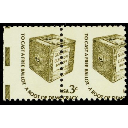 1584, MNH 3¢ Perf Shift Freaky Error Margin Pair - Stuart Katz